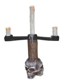 Kandelaar 32cm Doodskop Met Licht