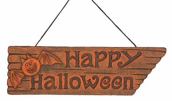 DECO BORD 'HAPPY HALLOWEEN' ORANJE 3 DECO BORD 'HAPPY HALLOWEEN' ORANJE