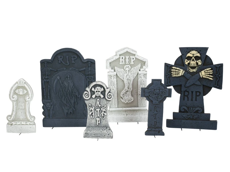Halloween Tombstone Set "Cemetary" 6 Delig 3 Halloween Tombstone Set "Cemetary" 6 Delig