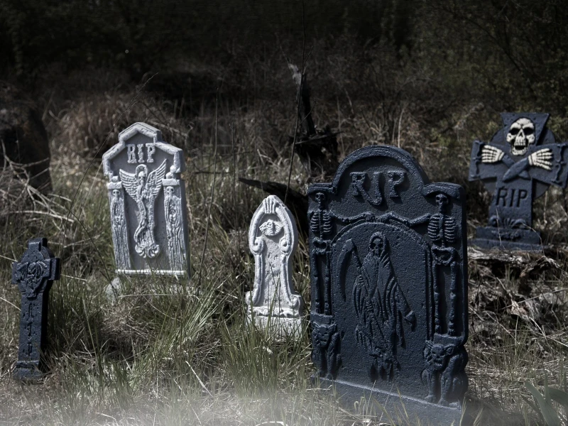 Halloween Tombstone Set "Cemetary" 6 Delig 4 Halloween Tombstone Set "Cemetary" 6 Delig - Afbeelding 2