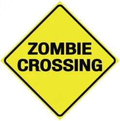 Metal Sign Zombie Crossing 28 Cm